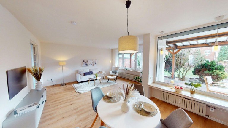 OFFENES WOHNKONZEPT Wolfsburg Terrassenwohnung EG WOHNUNG MIT GARTEN, TERASSE, GARAGE & KELLER - WENN FEHLENDER PLATZ KEINE ROLLE SPIELEN SOLL!