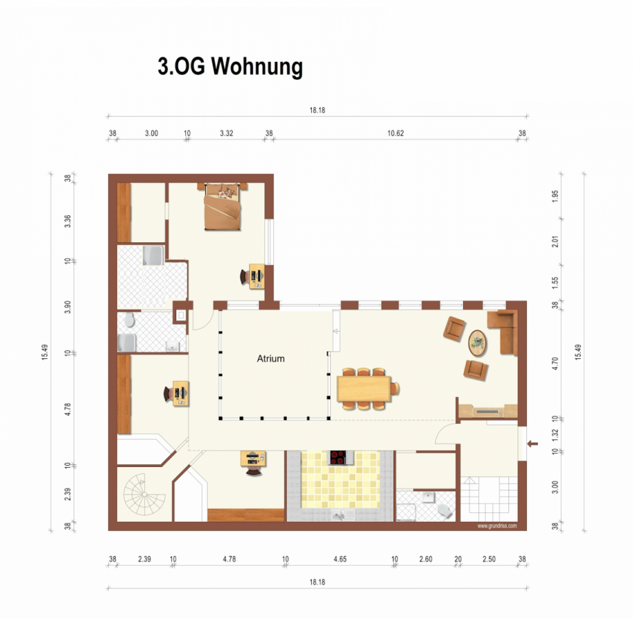Grundriss Penthouse B�rohaus Braunschweig