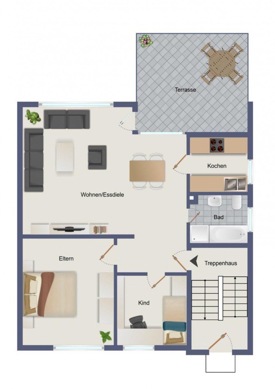 Modernisierte Wohnung Terrassenwohnung Wolfsburg