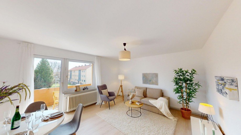 WOHNZIMMER MIT BALKONZUGANG Etagenwohnung Wolfenb�ttel