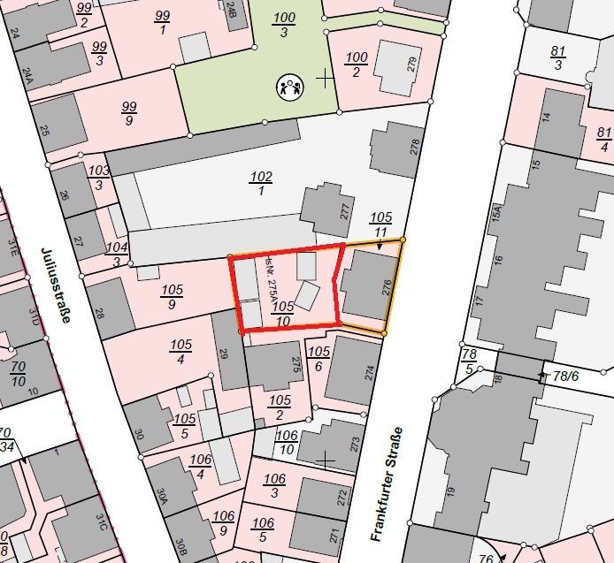 Auszug aus der Liegenschaftskarte Gemischt-Grundst�ck Braunschweig